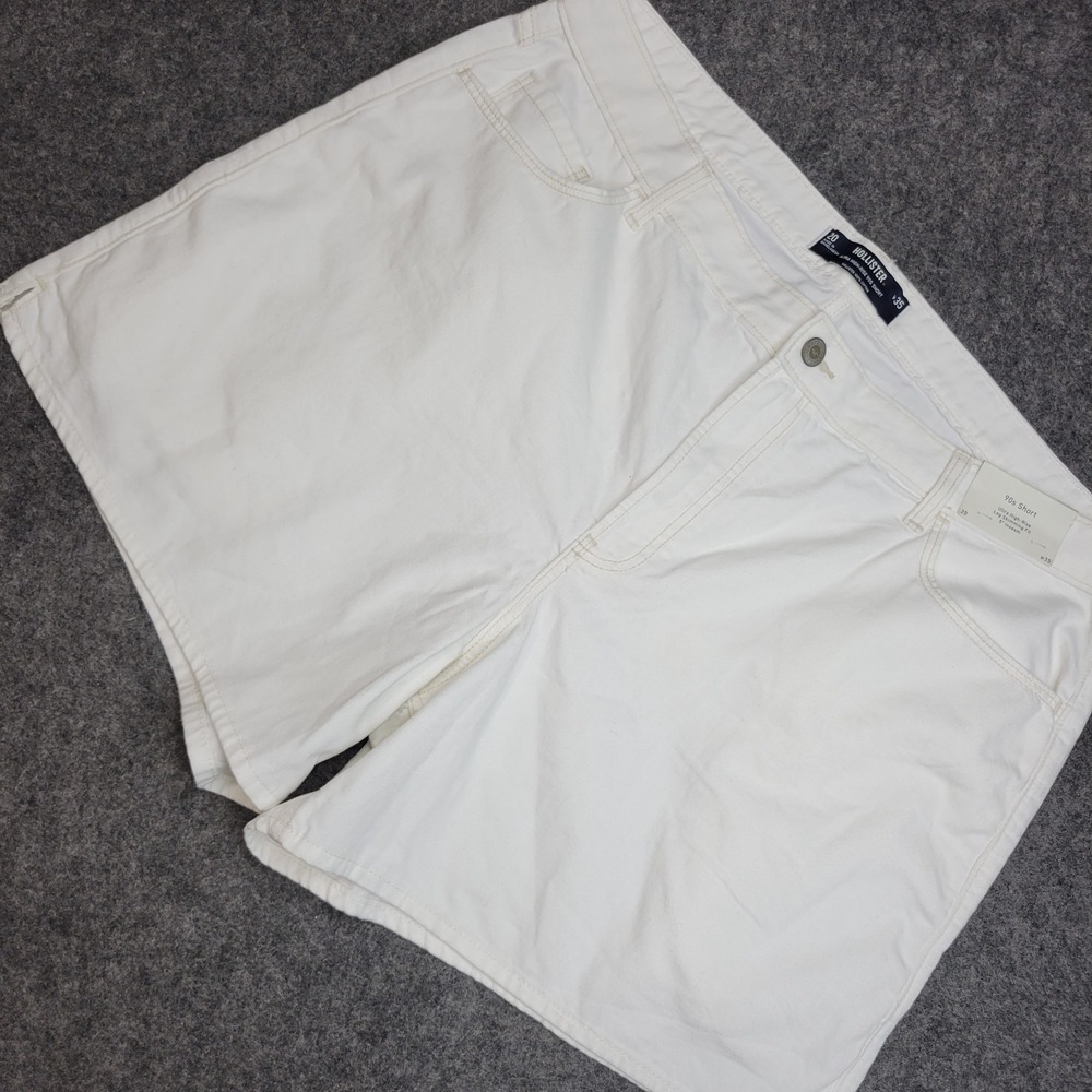 Hollister Shorts Womens 20 White Denim Ultra High Rise 90s Skimming Y2K Casual
